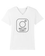 What's Your STORY? Tricou mânecă scurtă guler V Bărbat Presenter