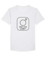 What's Your STORY? Tricou mânecă scurtă guler larg Bărbat Skater