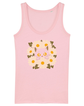 Curiosity in Full Bloom – Pisica dintre Margarete Cotton Pink