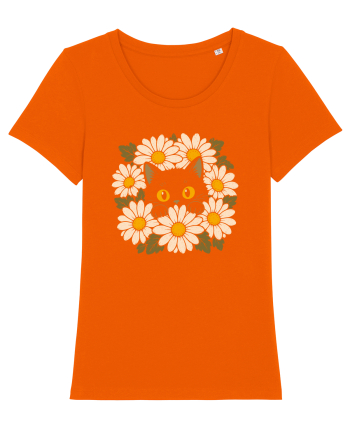 Curiosity in Full Bloom – Pisica dintre Margarete Bright Orange
