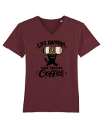Life Happens – Have Another Coffee Tricou mânecă scurtă guler V Bărbat Presenter