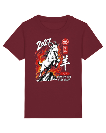 2027 Year of the Fire Goat Chinese Zodiac Lunar New Year Burgundy