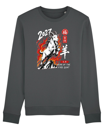 2027 Year of the Fire Goat Chinese Zodiac Lunar New Year Anthracite
