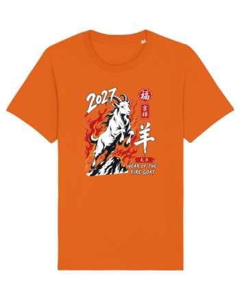 2027 Year of the Fire Goat Chinese Zodiac Lunar New Year Bright Orange