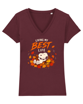 Living My Best Life – Fall Leaves Burgundy