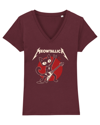 Meowtallica – Heavy Meowtal Cat Burgundy