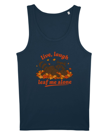 Live Laugh Leaf Me Alone Navy