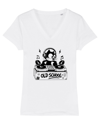 Old School Cat DJ – Play It Loud White