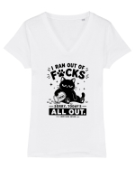 I Ran Out of Fucks – Sorry Today’s All Out Tricou mânecă scurtă guler V Damă Evoker