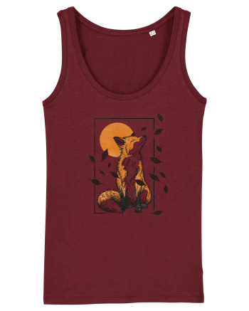 Fox in the Falling Leaves Burgundy