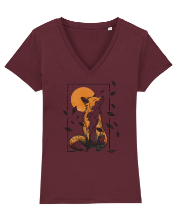 Fox in the Falling Leaves Burgundy