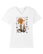 Fox in the Falling Leaves Tricou mânecă scurtă guler V Bărbat Presenter