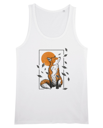 Fox in the Falling Leaves White