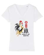 Year of the Rooster Chinese Zodiac Rooster Lunar New Year Tricou mânecă scurtă guler V Damă Evoker