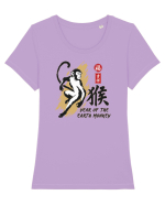 Year of the Monkey Chinese Zodiac Earth Monkey Lunar New Tricou mânecă scurtă guler larg fitted Damă Expresser