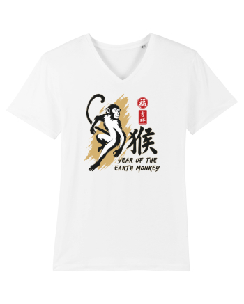 Year of the Monkey Chinese Zodiac Earth Monkey Lunar New White