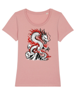 Dragon Chinese Zodiac Dragon Lunar New Year Traditional Tricou mânecă scurtă guler larg fitted Damă Expresser