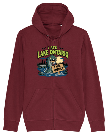 I Ate Lake Ontario Halloween Lake Monsters Funny Burgundy