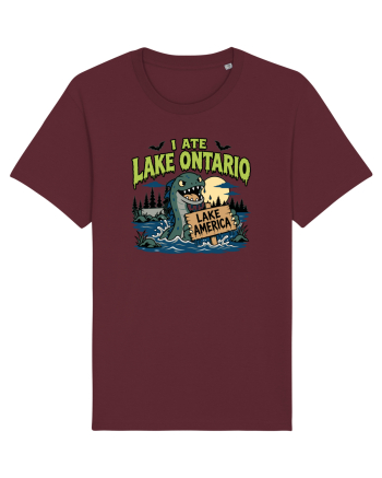 I Ate Lake Ontario Halloween Lake Monsters Funny Burgundy