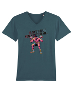 NOT ABOUT  HITTING HARD - NU E DESPRE CAT DE TARE DAI CU PUMNUL Rocky Tricou mânecă scurtă guler V Bărbat Presenter