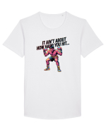NOT ABOUT  HITTING HARD - NU E DESPRE CAT DE TARE DAI CU PUMNUL Rocky Tricou mânecă scurtă guler larg Bărbat Skater