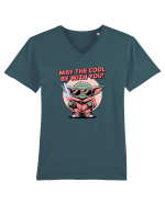 MAY THE COOL (not the Force) BE WITH YOU - Yoda Tricou mânecă scurtă guler V Bărbat Presenter