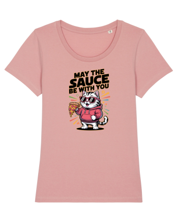 MAY THE SAUCE (not the Force) BE WITH YOU - Yoda Pisica & pizza Canyon Pink