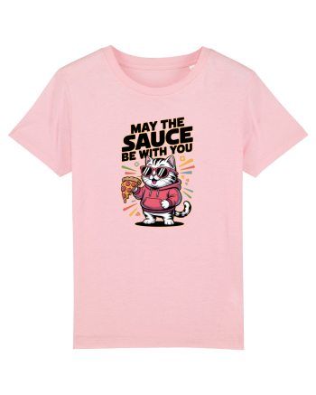 MAY THE SAUCE (not the Force) BE WITH YOU - Yoda Pisica & pizza Cotton Pink