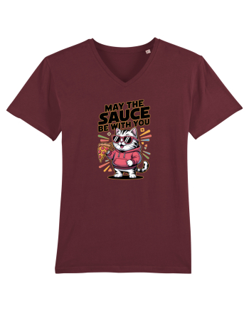 MAY THE SAUCE (not the Force) BE WITH YOU - Yoda Pisica & pizza Burgundy