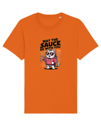 MAY THE SAUCE (not the Force) BE WITH YOU - Yoda Pisica & pizza Bright Orange