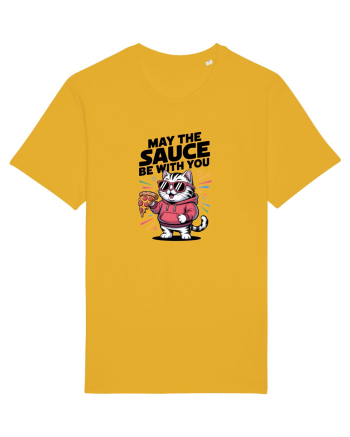 MAY THE SAUCE (not the Force) BE WITH YOU - Yoda Pisica & pizza Spectra Yellow