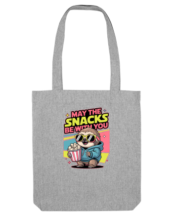 MAY THE SNACKS (not the Force) BE WITH YOU - Yoda Lenes & Popcorn Heather Grey