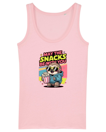 MAY THE SNACKS (not the Force) BE WITH YOU - Yoda Lenes & Popcorn Cotton Pink