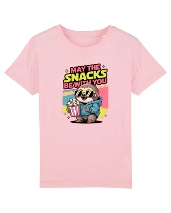 MAY THE SNACKS (not the Force) BE WITH YOU - Yoda Lenes & Popcorn Cotton Pink