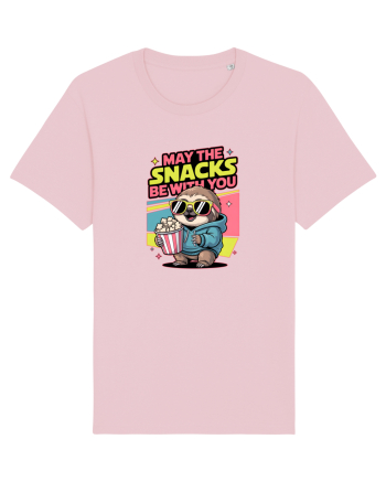 MAY THE SNACKS (not the Force) BE WITH YOU - Yoda Lenes & Popcorn Cotton Pink
