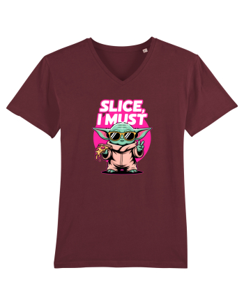 SLICE, I MUST- Yoda & Pizza Burgundy
