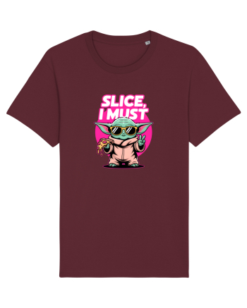 SLICE, I MUST- Yoda & Pizza Burgundy