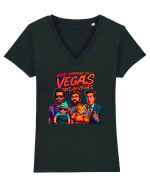 WHAT HAPPENS IN VEGAS - STAYS IN VEGAS Tricou mânecă scurtă guler V Damă Evoker