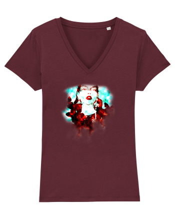 Gothic girl with butterflys on shoulders Burgundy