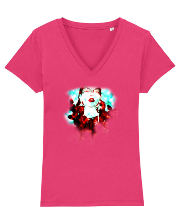 Gothic girl with butterflys on shoulders Raspberry