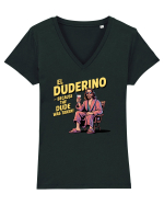 EL DUDERINO Tricou mânecă scurtă guler V Damă Evoker
