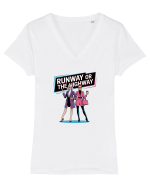 RUNWAY OR THE HIGHWAY... Tricou mânecă scurtă guler V Damă Evoker