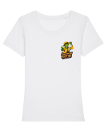 SOMEBODY STOP ME! Tricou mânecă scurtă guler larg fitted Damă Expresser