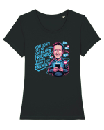 YOU DON`T GET TO 500 MILLION FRIENDS WITHOUT MAKING A FEW ENEMIES Tricou mânecă scurtă guler larg fitted Damă Expresser