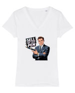 SELL ME THIS PEN Tricou mânecă scurtă guler V Damă Evoker