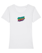 HOW YOU DOIN`? Tricou mânecă scurtă guler larg fitted Damă Expresser