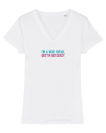 I`M A NEAT FREAK, BUT I`M NOT CRAZY - Sunt obsedat/a de curatenie 2 Tricou mânecă scurtă guler V Damă Evoker