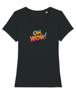 OH, WOW! Tricou mânecă scurtă guler larg fitted Damă Expresser