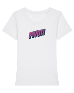 PIVOT! Tricou mânecă scurtă guler larg fitted Damă Expresser