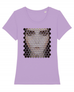 Low poly girl - boutons Tricou mânecă scurtă guler larg fitted Damă Expresser